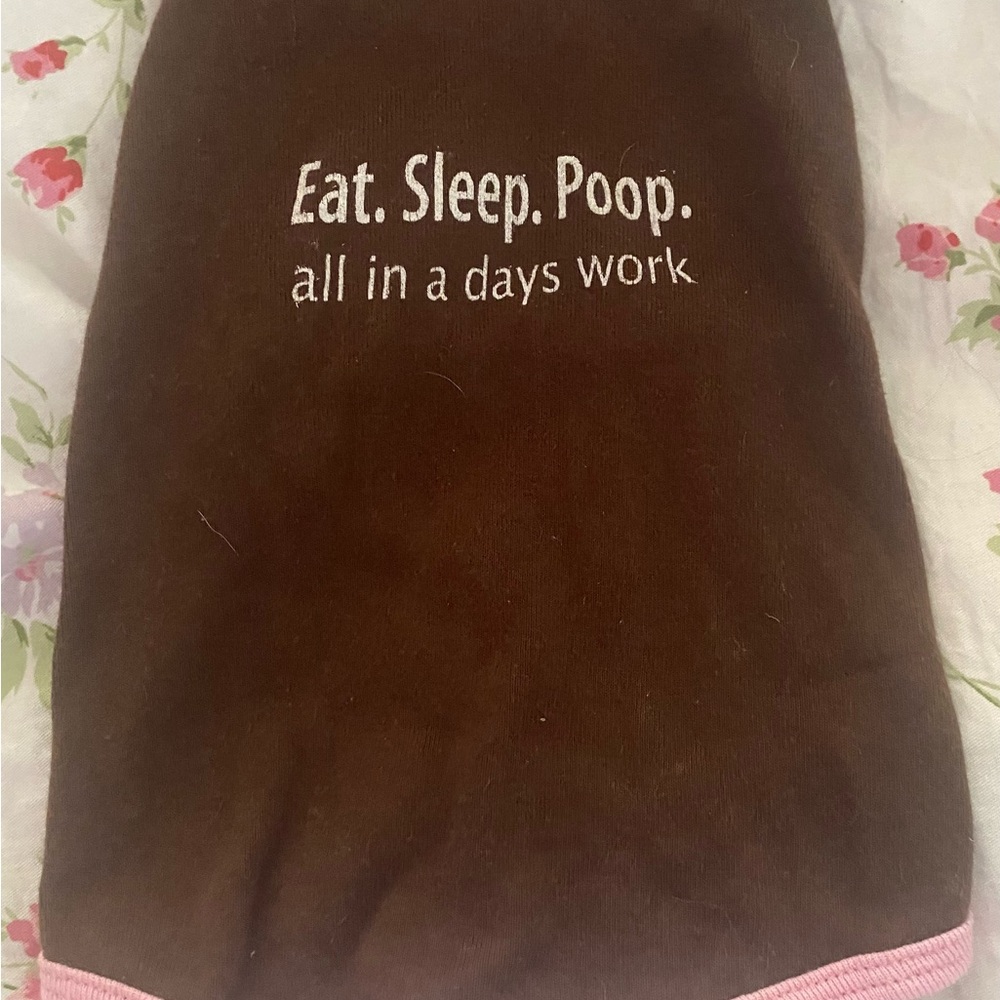 Dog T Shirt Brown and Pink size Small